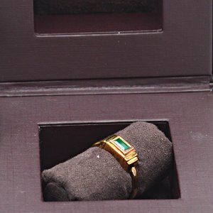 Monica Vinader Green Onyx 18k gold Vermeil over Sterling Silver Size 6